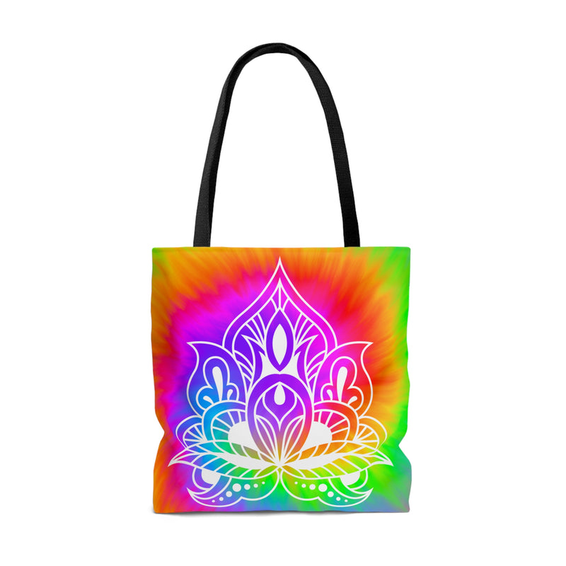 Tie Dye Lotus Flower Spiritual Enlightenment Reusable Tote Bag