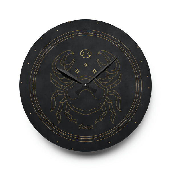 Cancer Crab Zodiac Astrological Astrology Sun Sign Acrylic Wall Clock