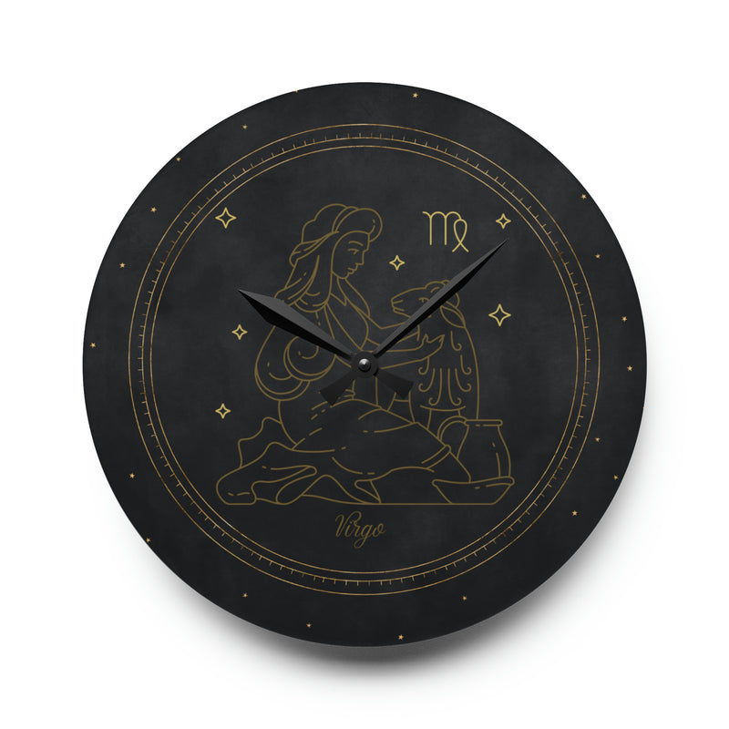 Virgo Zodiac Astrological Astrology Sun Sign Acrylic Wall Clock