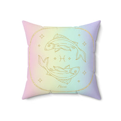 Pisces Astrology Zodiac Sign Square Throw Pillow Spiritual Home Decor Accent Pillow