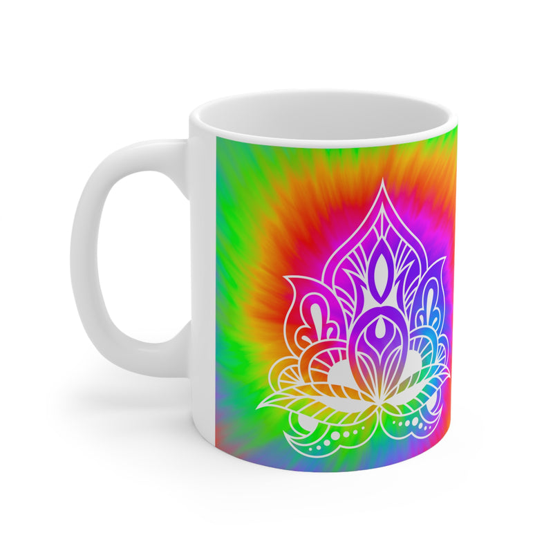 Tie Dye Lotus Flower Spiritual Enlightenment Ceramic Mug 11oz