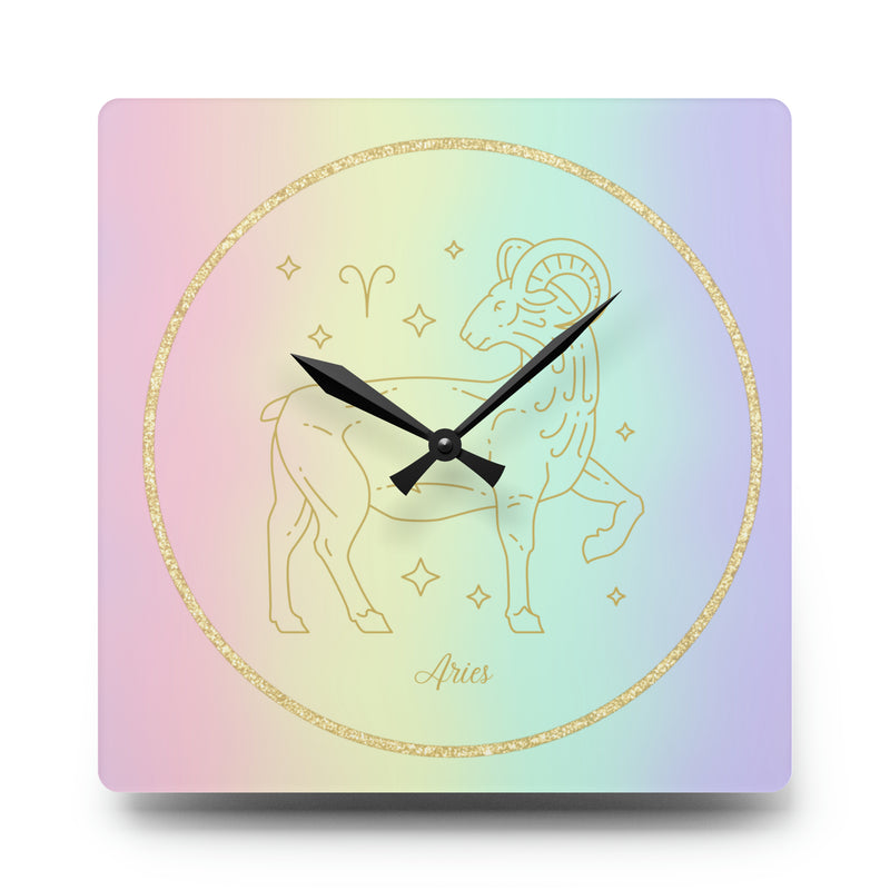 Aries Zodiac Astrological Astrology Sun Sign Acrylic Wall Clock
