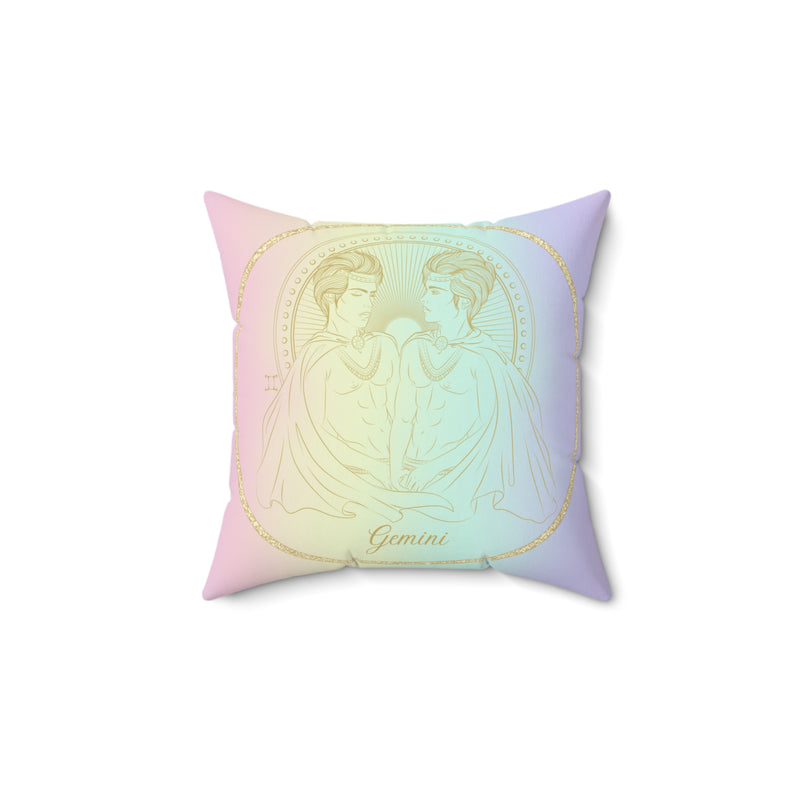 Gemini Astrology Zodiac Sign Square Throw Pillow Spiritual Home Decor Accent Pillow