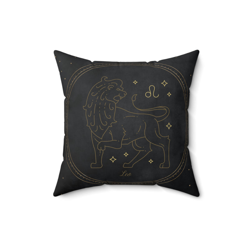 Leo Lion Astrology Zodiac Sign Square Throw Pillow Spiritual Home Decor Accent Pillow
