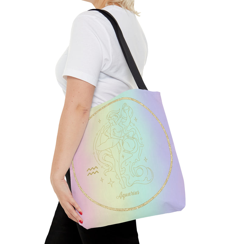 Aquarius Zodiac Astrology Sign Weekender Large Reusable Tote Bag