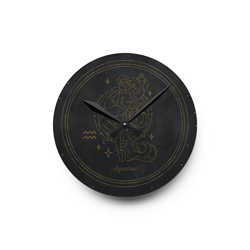 Aquarius Zodiac Astrological Astrology Sun Sign Acrylic Wall Clock