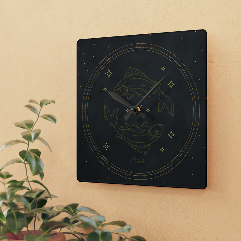 Pisces  Zodiac Astrological Astrology Sun Sign Acrylic Wall Clock