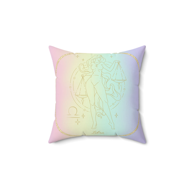 Libra Astrology Zodiac Sign Square Throw Pillow Spiritual Home Decor Accent Pillow