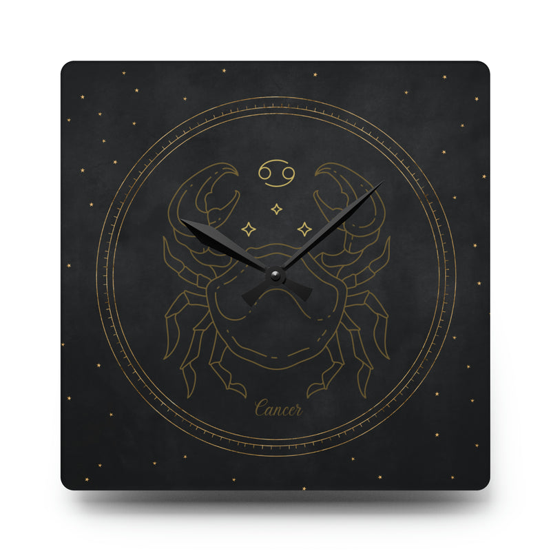 Cancer Crab Zodiac Astrological Astrology Sun Sign Acrylic Wall Clock