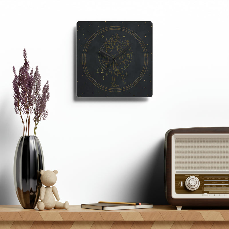 Libra Zodiac Astrological Astrology Sun Sign Acrylic Wall Clock
