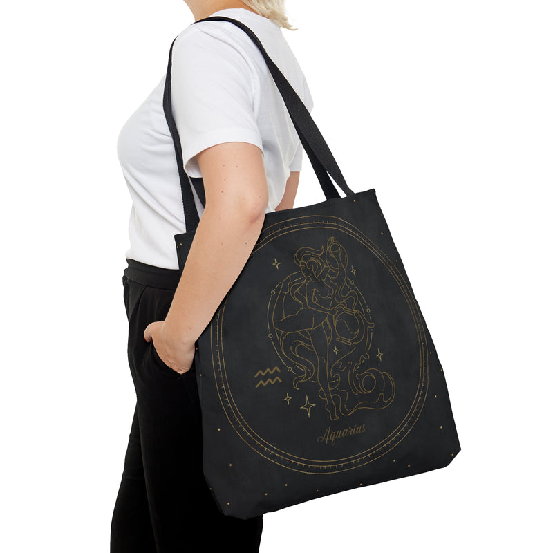 Aquarius Zodiac Astrology Sign Weekender Large Reusable Tote Bag