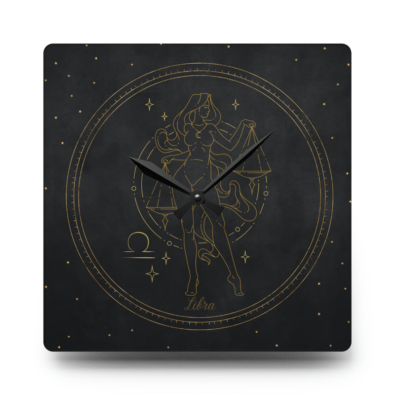 Libra Zodiac Astrological Astrology Sun Sign Acrylic Wall Clock