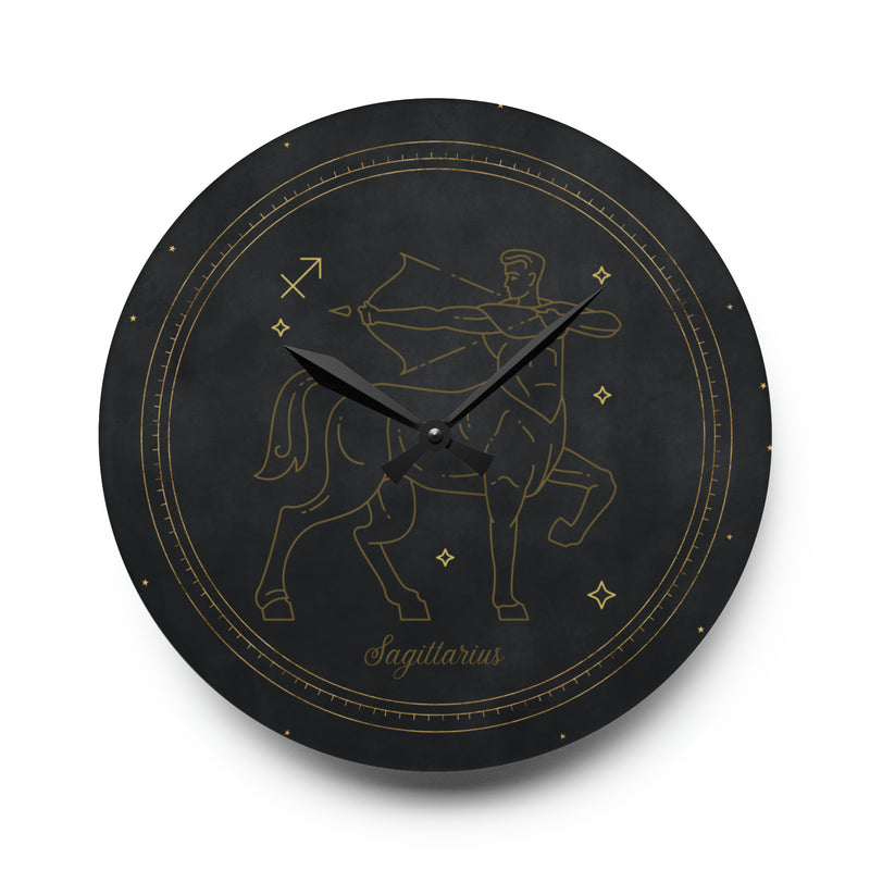 Sagittarius Zodiac Astrological Astrology Sun Sign Acrylic Wall Clock