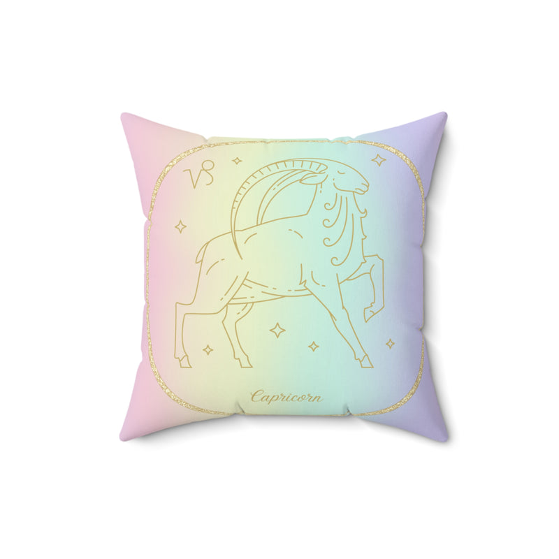 Capricorn Astrology Zodiac Sign Square Throw Pillow Spiritual Home Decor Accent Pillow