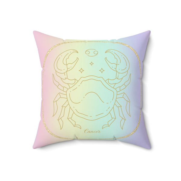 Cancer crab Astrology Zodiac Sign Square Throw Pillow Spiritual Home Decor Accent Pillow