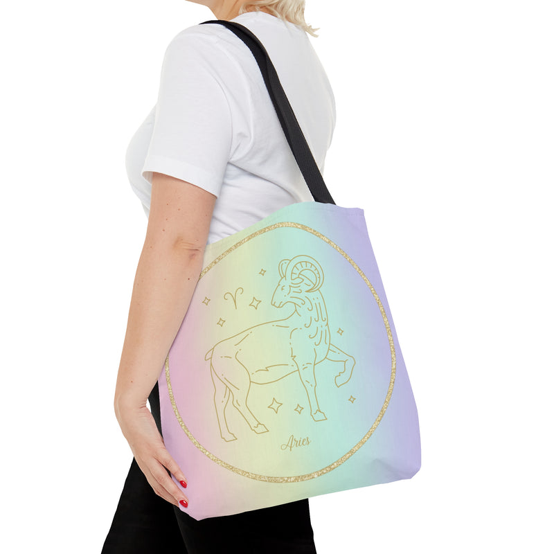 Aries Zodiac Astrology Sign Weekender Large Reusable Tote Bag