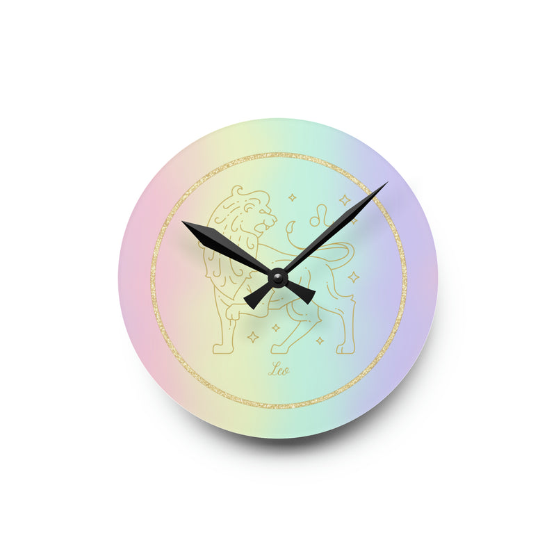 Leo Lion Zodiac Astrological Astrology Sun Sign Acrylic Wall Clock