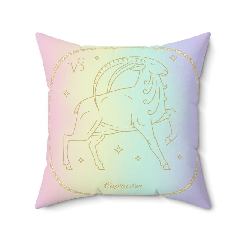 Capricorn Astrology Zodiac Sign Square Throw Pillow Spiritual Home Decor Accent Pillow