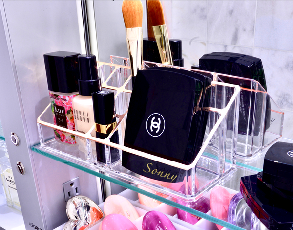 CHANEL, Makeup, Chanel Makeup Brush Vanity Box Holder Organizer